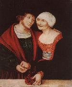 CRANACH, Lucas the Elder Amorous Old Woman and Young Man gjkh Germany oil painting reproduction